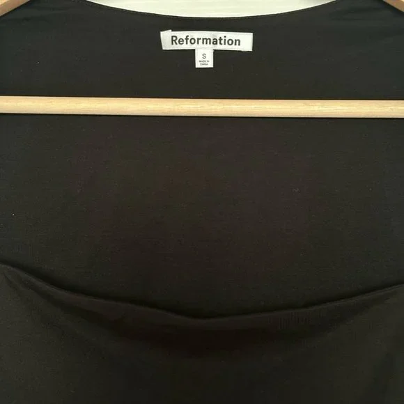 NEW Reformation Luca Long Sleeve Knit Top in Black | size S - Picture 5 of 7